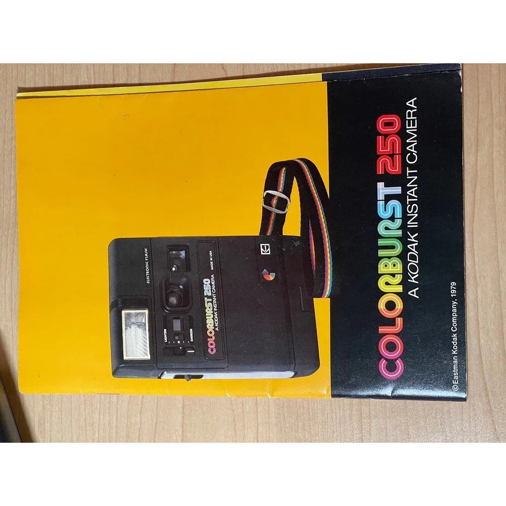 Vintage Camera 1979 Colorburst 250 Kodak Instant Camera w Original Rainbow Strap